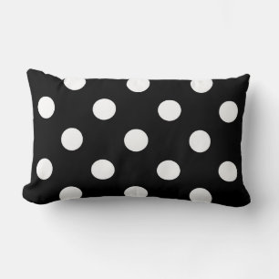 Coussin Rectangle Motif à gros pois noir et blanc