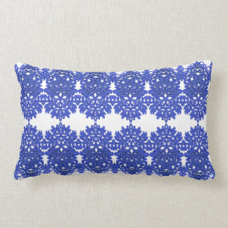 Coussin Rectangle Motif à jour dans le bleu-chinoiserie de style