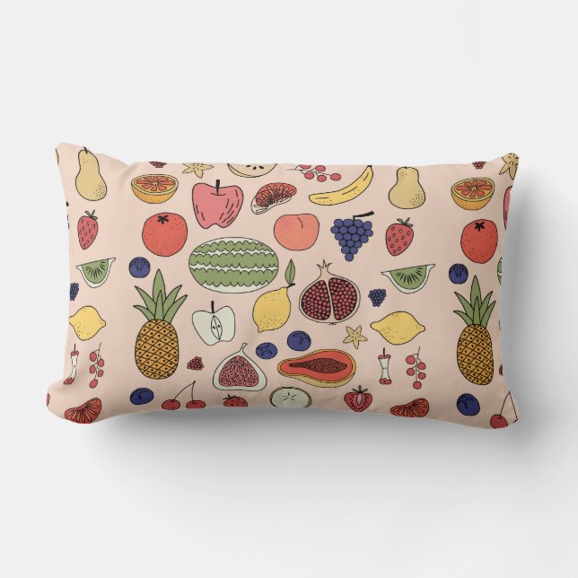 Coussin Rectangle Motif à main de fruits (Recto)