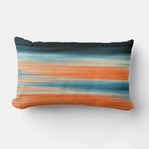 Coussin Rectangle Motif à rayures bleu orange