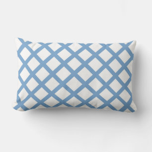 Coussin Rectangle Motif à rayures diamantées Harlequin bleu blanc