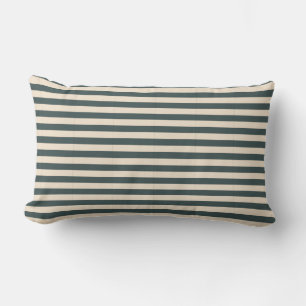 Coussin Rectangle Motif à rayures vert foncé