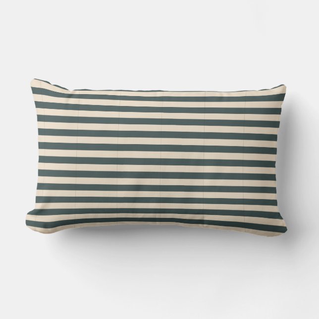 Coussin Rectangle Motif à rayures vert foncé (Recto)
