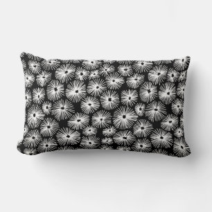 Coussin Rectangle Motif Abstrait 101115 - Blanc sur noir