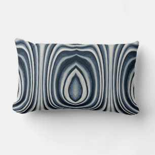 Coussin Rectangle Motif Abstrait Bleu Ton Terre