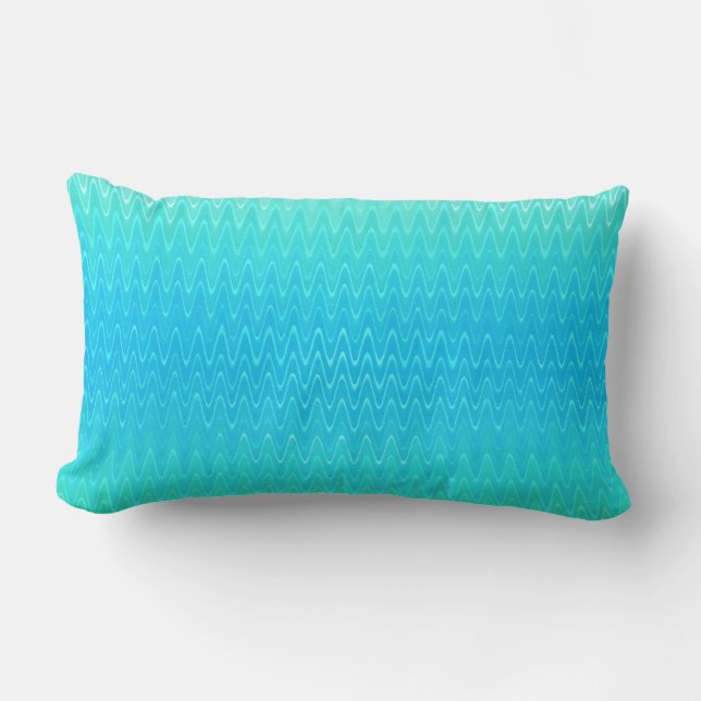 Coussin Rectangle Motif Abstrait bleu turquoise pastel (Recto)