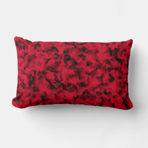 Coussin Rectangle Motif Abstrait du Cubisme noir rouge