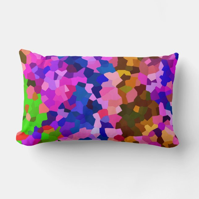Coussin Rectangle Motif Abstrait en mosaïque cristallisée (Recto)