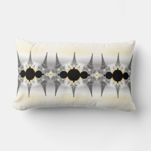 Coussin Rectangle Motif Abstrait Fractal Argent
