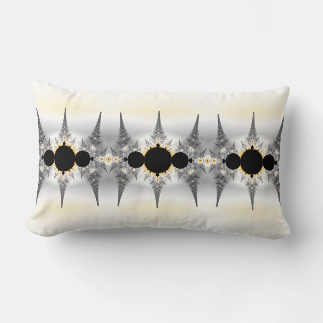 Coussin Rectangle Motif Abstrait Fractal Argent (Recto)