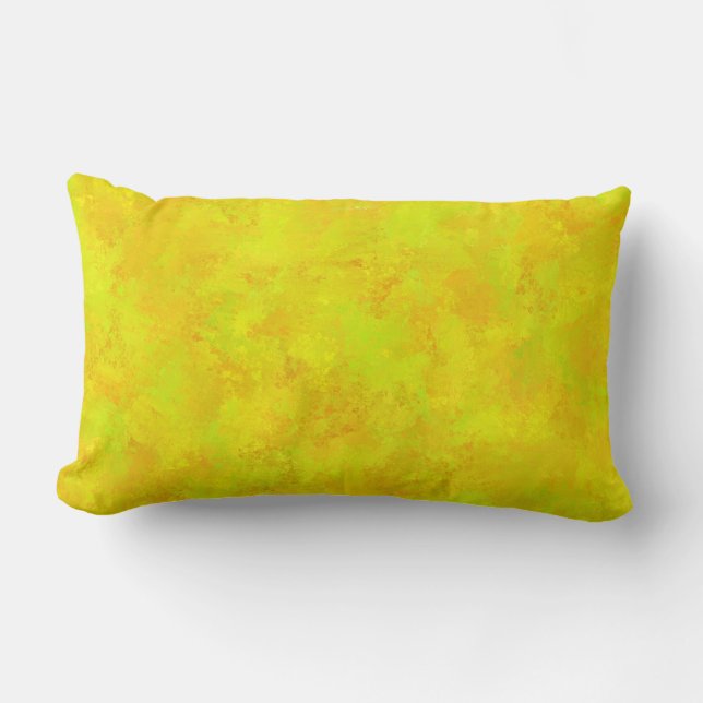Coussin Rectangle Motif Abstrait Jaune Orange Vert (Recto)