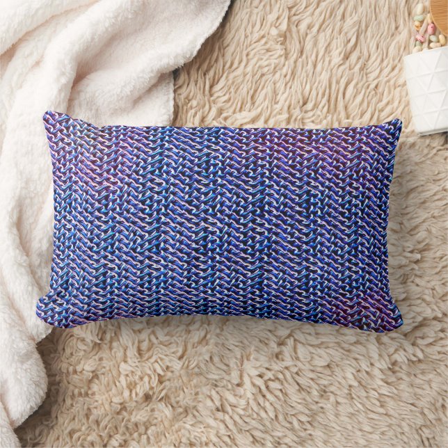 Coussin Rectangle Motif Abstrait Moderne Bleu & Violet 1266 (Couverture)