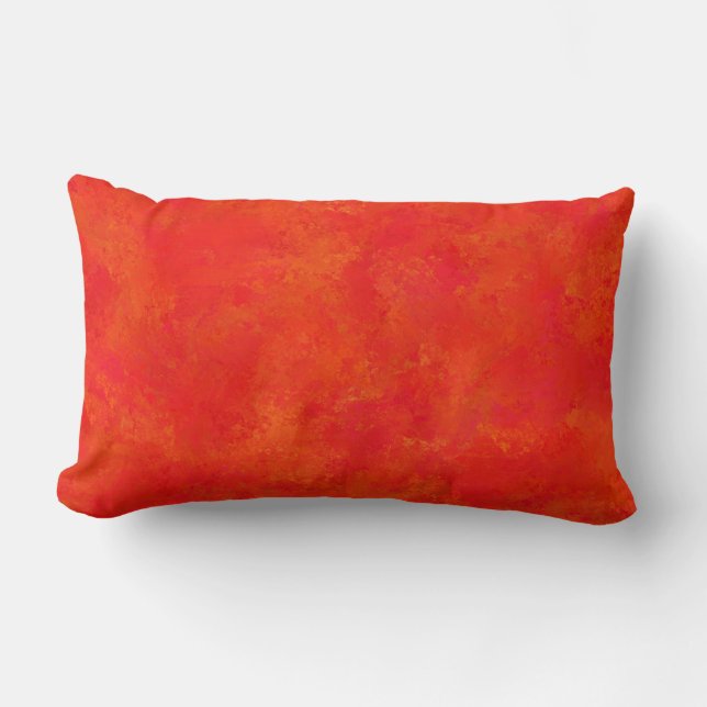 Coussin Rectangle Motif abstrait orange rouge (Recto)