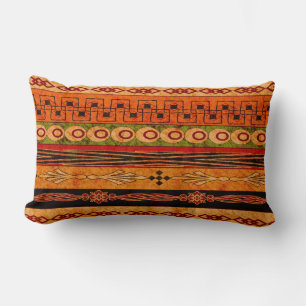 Coussin Rectangle motif africain rayé.