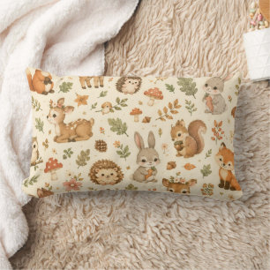 Coussin Rectangle Motif aquarelle d'animaux mignons de la forêt de b
