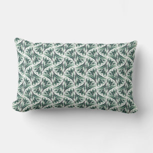 Coussin Rectangle Motif Art Déco Élégant avec Feuillage Vert
