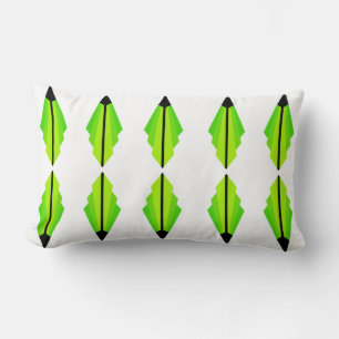 Coussin Rectangle Motif Art déco en Jaune, Chaux et Noir