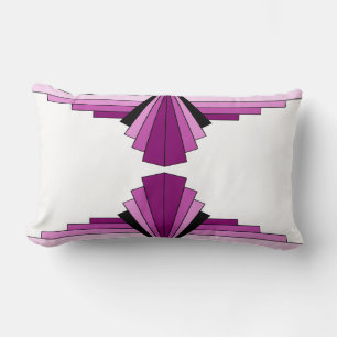 Coussin Rectangle Motif Art déco en rose