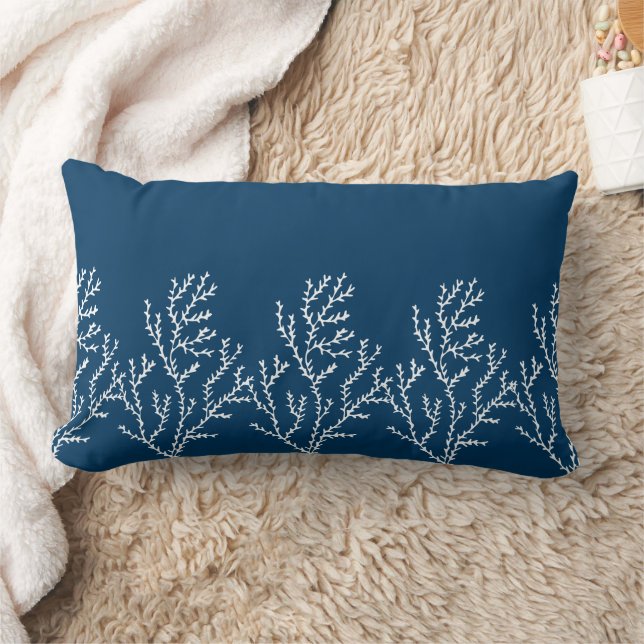 Coussin Rectangle Motif aux algues élégantes - Turquoise Blue Ocean  (Couverture)