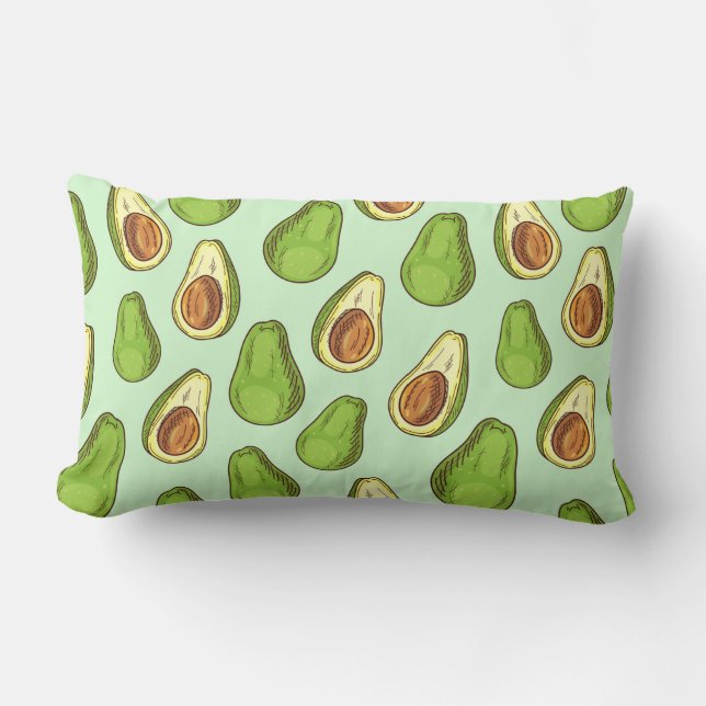 Coussin Rectangle Motif Avocado (Recto)