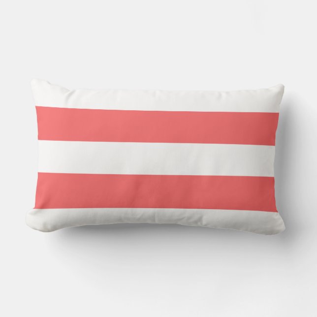 Coussin Rectangle Motif blanc de corail moderne de rayures (Recto)