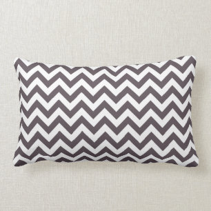 Coussin Rectangle Motif blanc gris-foncé de Chevron