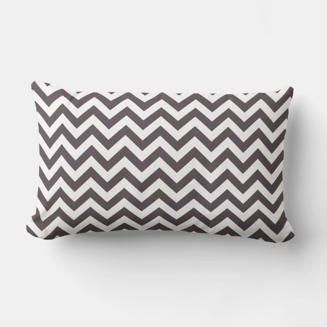 Coussin Rectangle Motif blanc gris-foncé de Chevron (Recto)