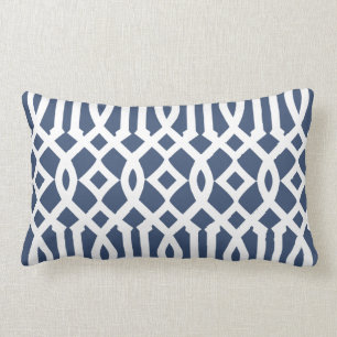 Coussin Rectangle Motif bleu et blanc de marine moderne
