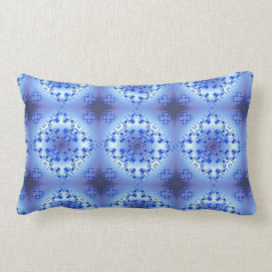 Coussin Rectangle Motif bleu géométrique ethnique abstrait
