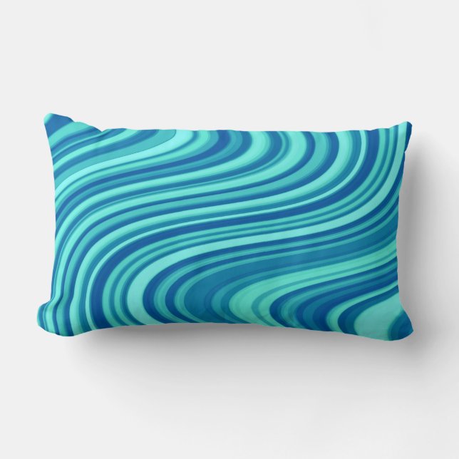 Coussin Rectangle Motif bleu turquoise (Recto)