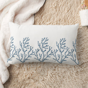 Coussin Rectangle Motif bleu turquoise élégant d'algue - thème