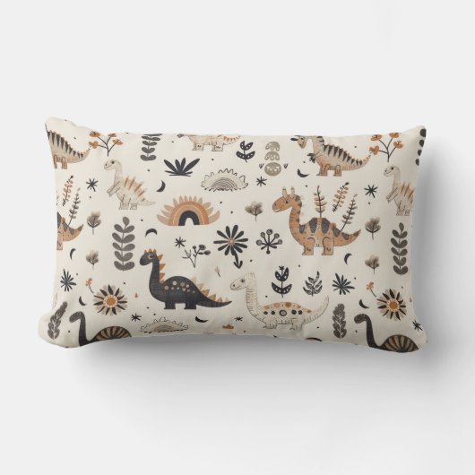 Coussin Rectangle Motif Boho Jungle Dinosaur (Recto)