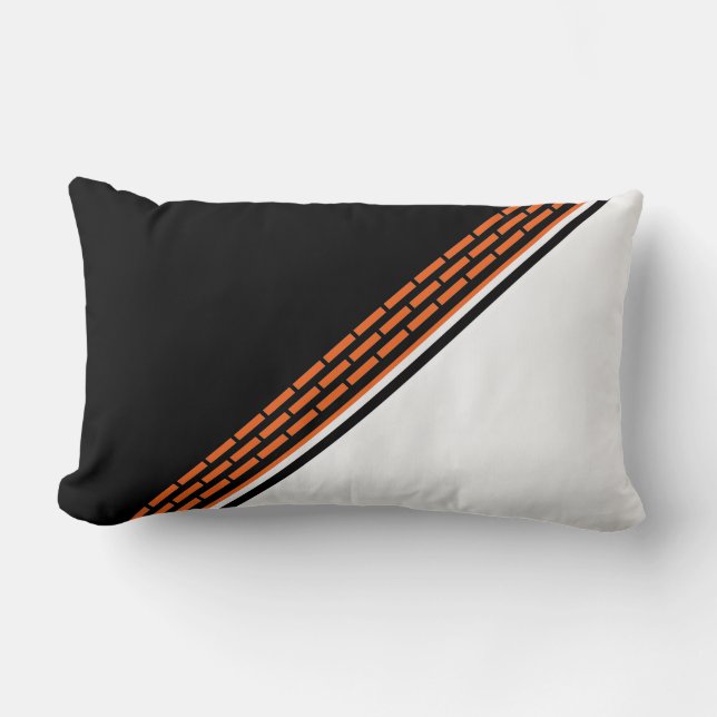 Coussin Rectangle Motif Brique Orange (Recto)