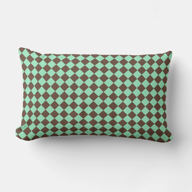 Coussin Rectangle Motif Brown de contrôle du diamant vert (Recto)