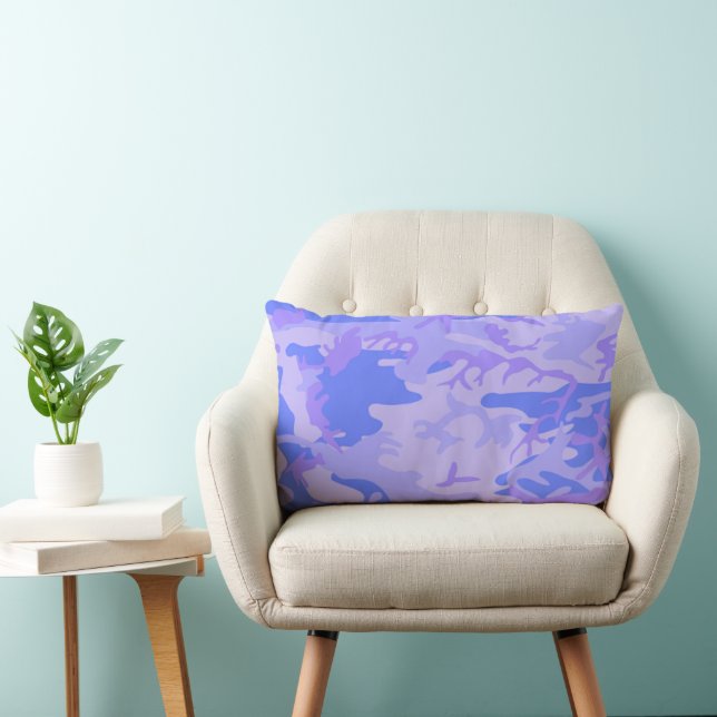 Coussin Rectangle Motif Camouflage bleu clair (Chaise)