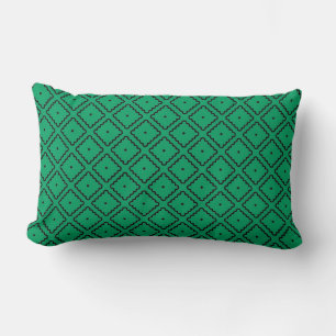 Coussin Rectangle Motif Carré irlandais vert et noir