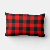 Coussin Rectangle Motif carreau de bœuf rouge et noir de Noël (Verso)