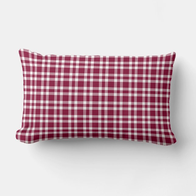 Coussin Rectangle Motif carreaux blanc Bourgogne (Recto)