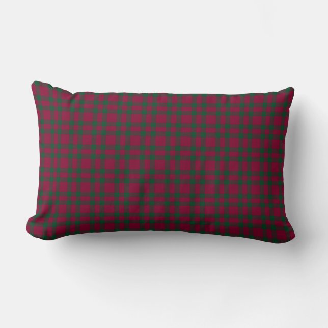 Coussin Rectangle Motif carreaux vert Bourgogne (Recto)