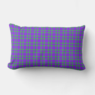 Coussin Rectangle Motif carreaux vert et violet