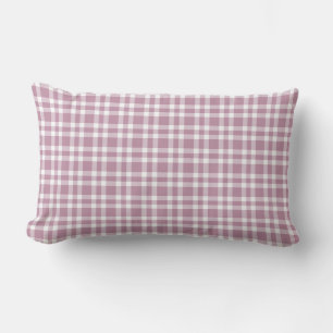 Coussin Rectangle Motif carreaux violet blanc