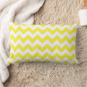 Coussin Rectangle Motif chevron classique jaune et blanc (Couverture)