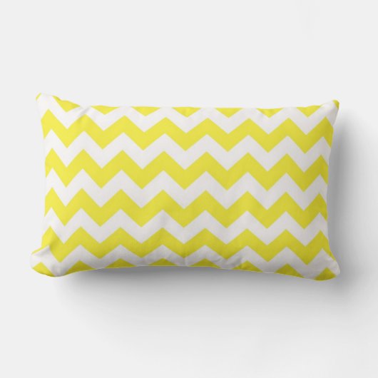 Coussin Rectangle Motif chevron classique jaune et blanc (Recto)