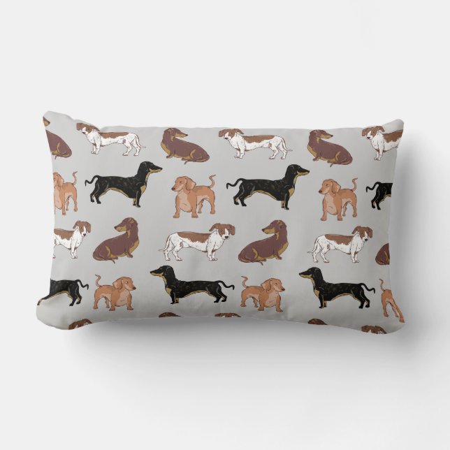 Coussin Rectangle Motif chien Dachshund (Recto)