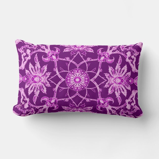 Coussin Rectangle Motif chinois Art Nouveau - Amethyst violet (Recto)