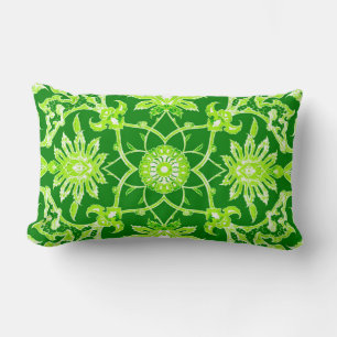 Coussin Rectangle Motif chinois Art Nouveau - Emerald Green