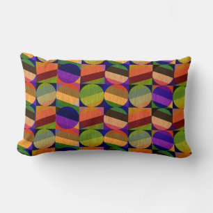 Coussin Rectangle Motif coloré inspiré de l'ancien