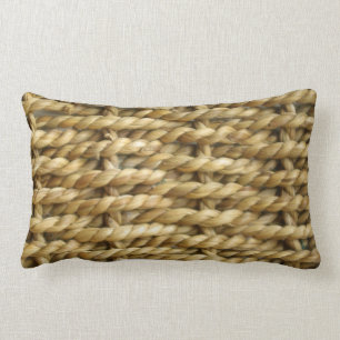 Coussin Rectangle Motif d'armure de panier de sisal