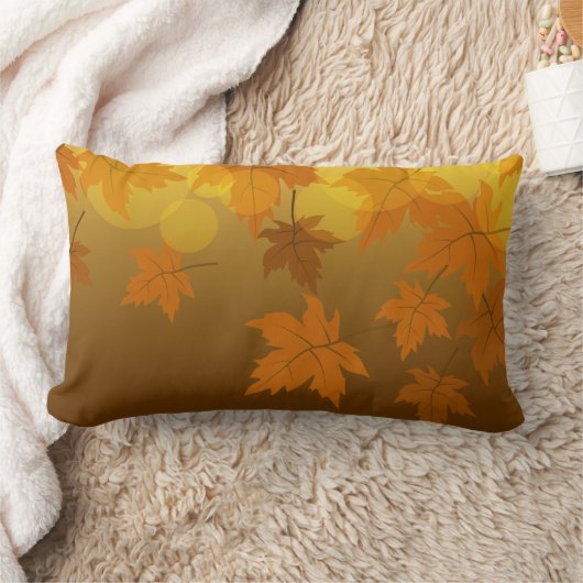 Coussin Rectangle Motif d'automne avec feuilles d'érable en chute et (Couverture)