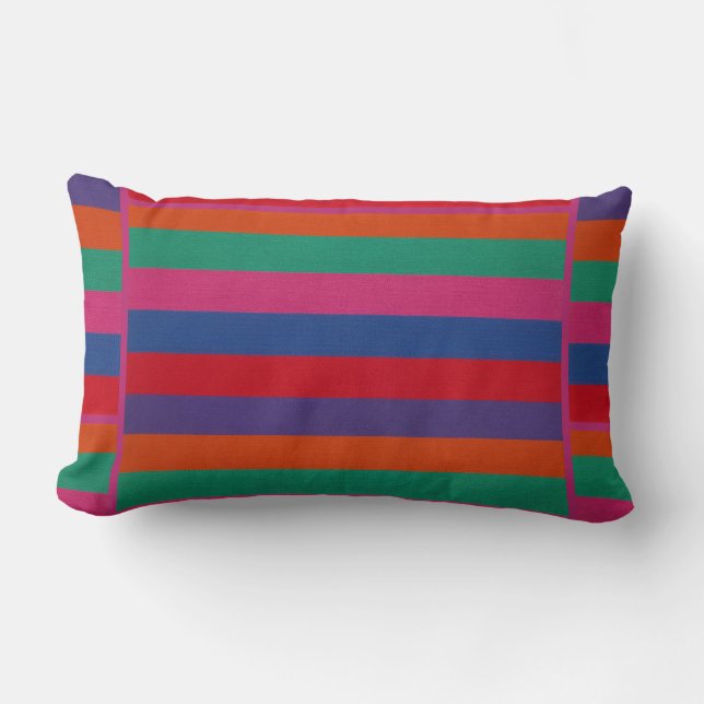 Coussin Rectangle Motif de bandes colorées (Recto)